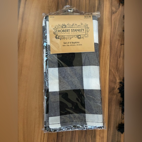 🎄Lot of checker table cloth napkins white stripe placemat tassels - Picture 8 of 9